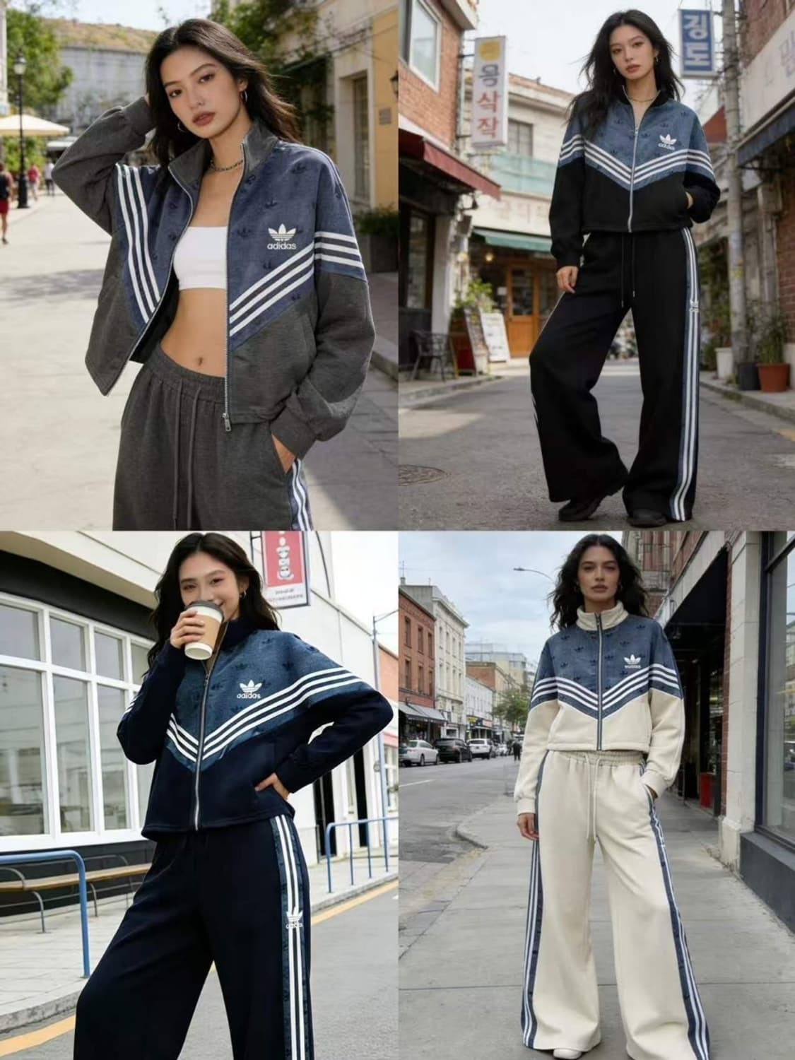 아디다스 데님 빅토리 삼선 세트 상품이미지1