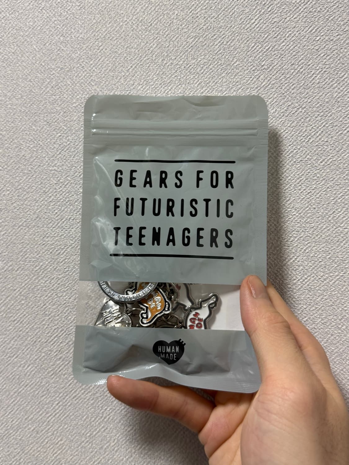 휴먼 메이드 애니멀 하트 키링 실버 레드 상품이미지2