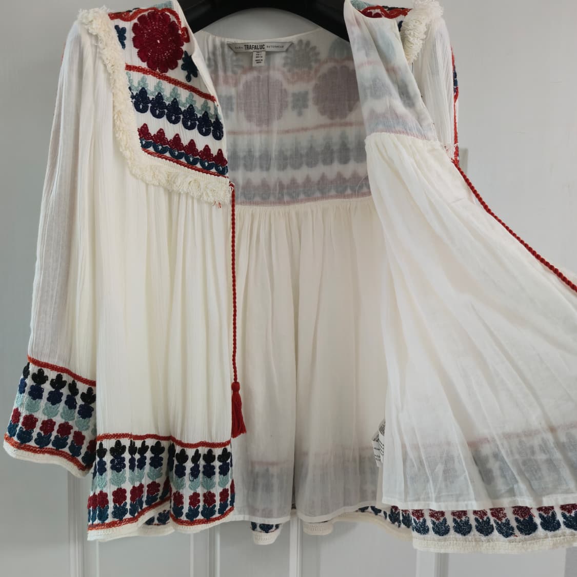 L) 자라 에스닉 자수 오픈 블라우스 상품이미지3