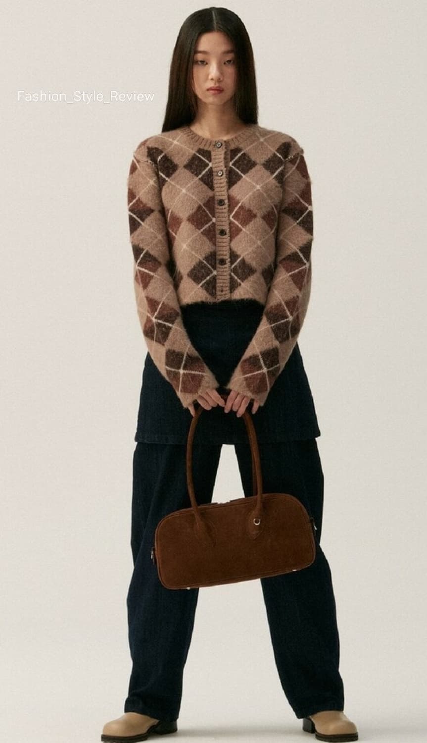 theopen product(더오픈프로덕트) 아가일 니트 가디건 상품이미지5