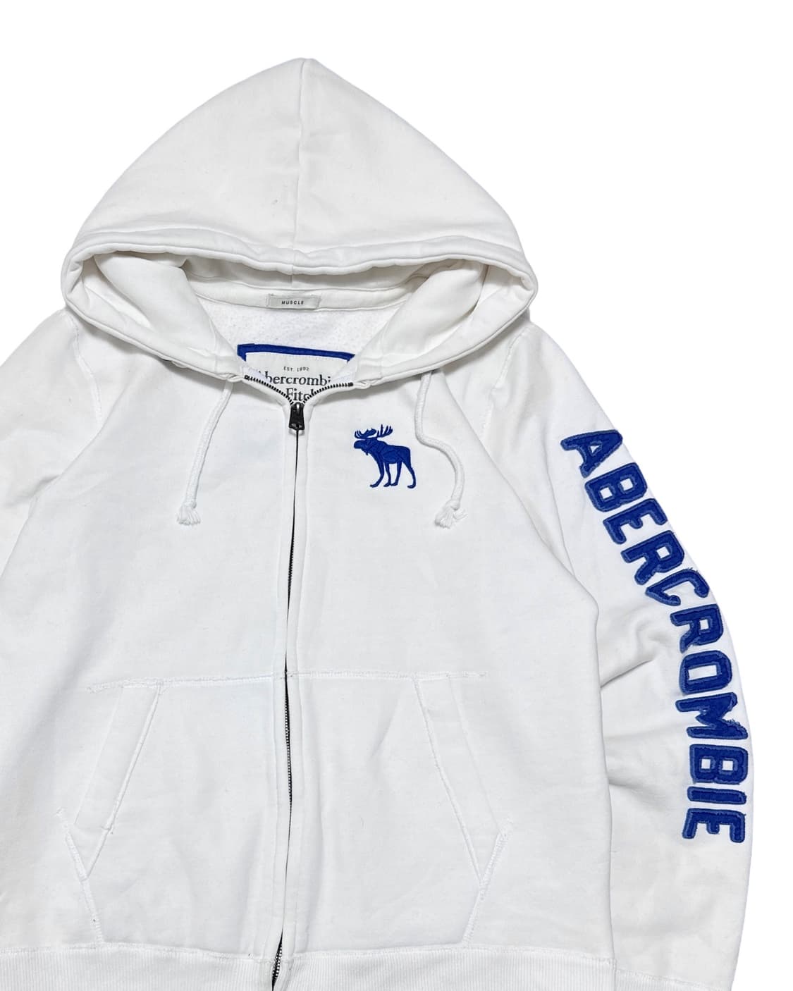 아베크롬비 스펠로고 흰색 후드집업 상품이미지2