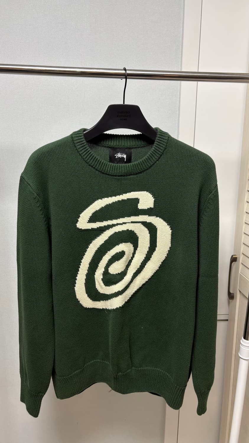 스투시 컬리 s 니트 스웨터 그린 L 상품이미지2