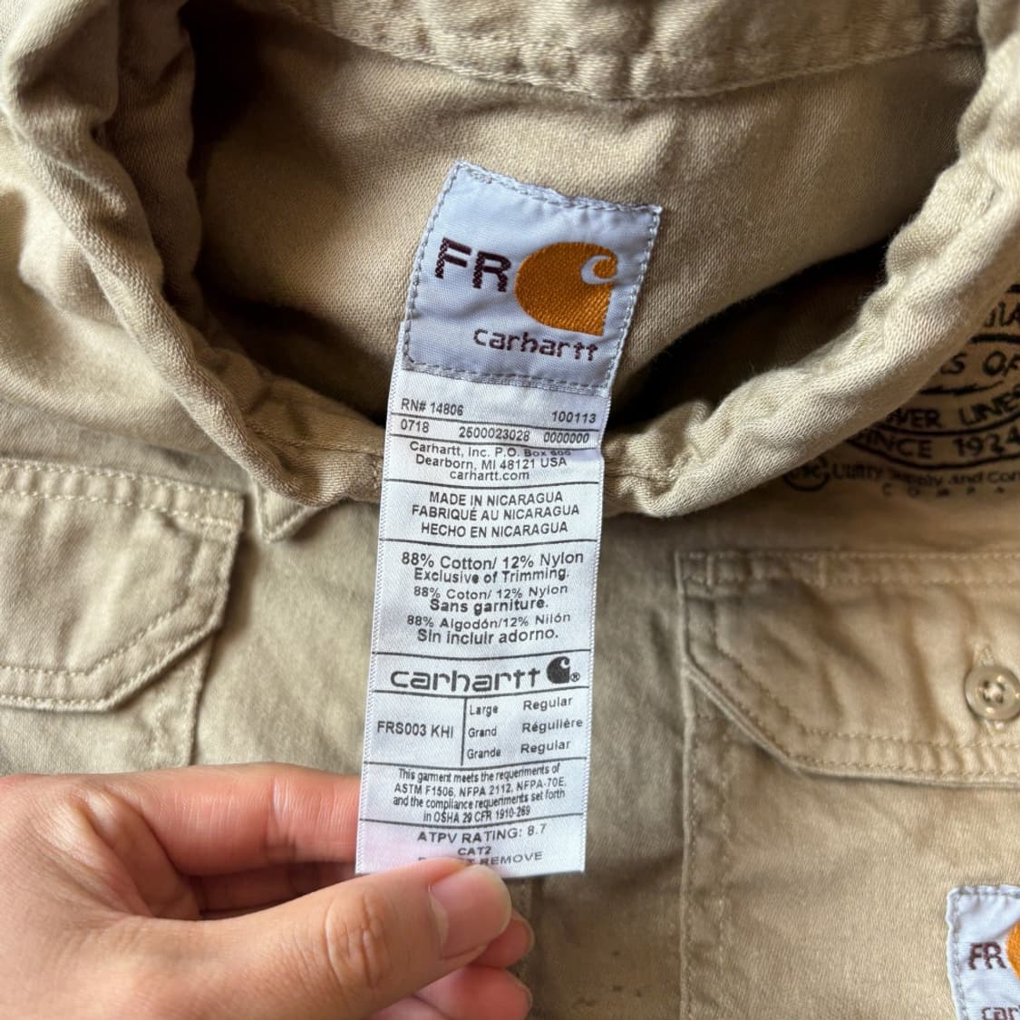 칼하트 FR 오리지널 브라운 셔츠 상품이미지7
