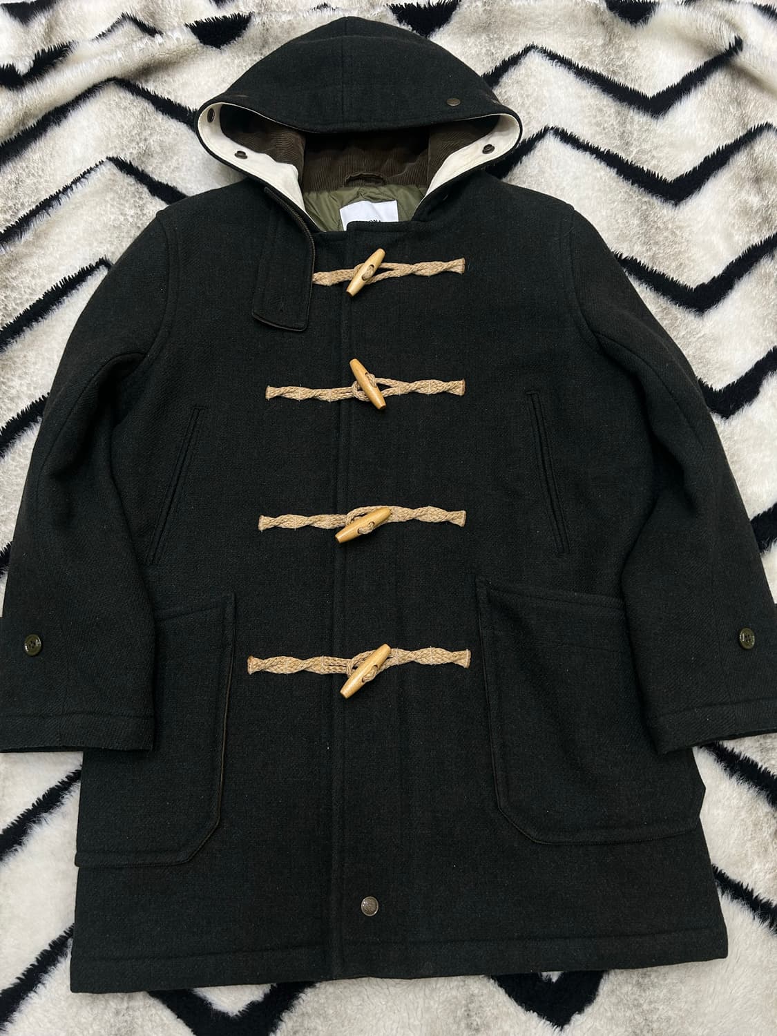 [S]에스피오나지 울 하프 더플코트/카키 상품이미지2