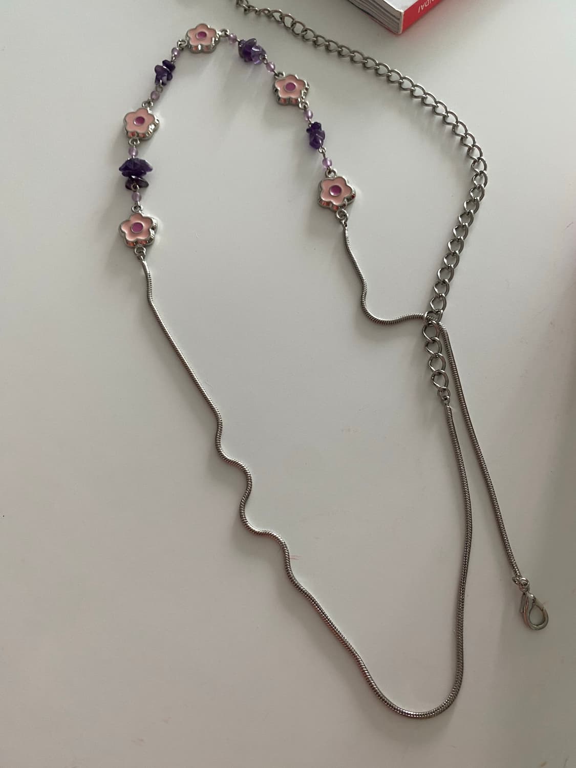 빈티지 플라워 보라원석 벨트 겸 목걸이 오리엔탈 페어리 상품이미지4