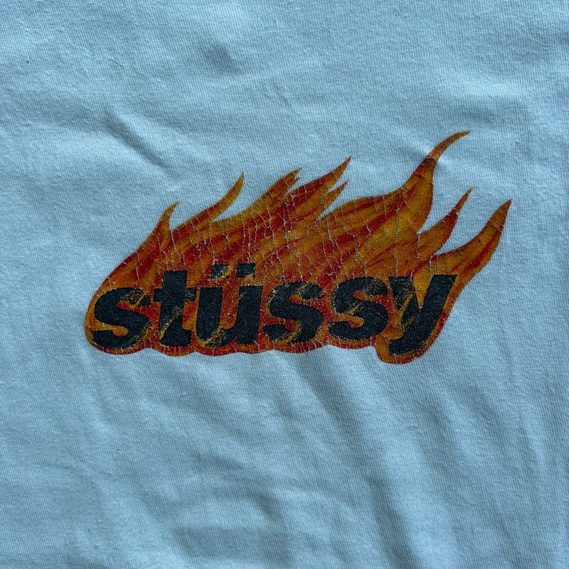 스투시 플레임 화이트 티셔츠 L  상품이미지3