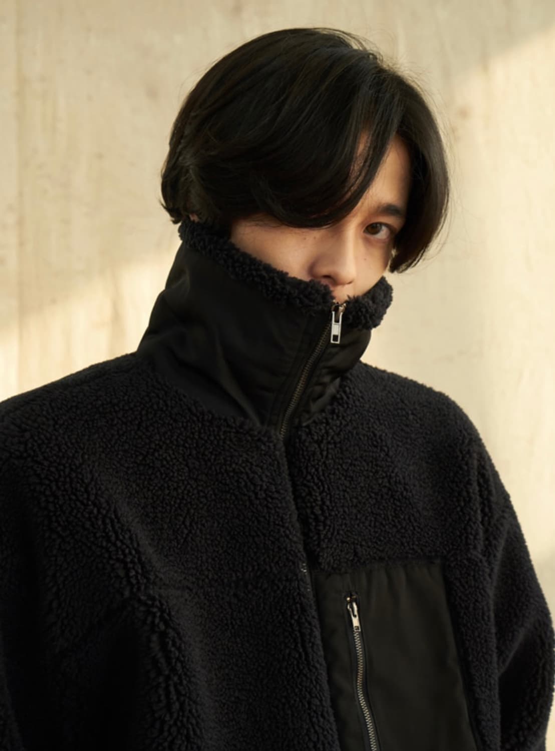 파르티멘토 보아 플리스 집업자켓 블랙 M 상품이미지6