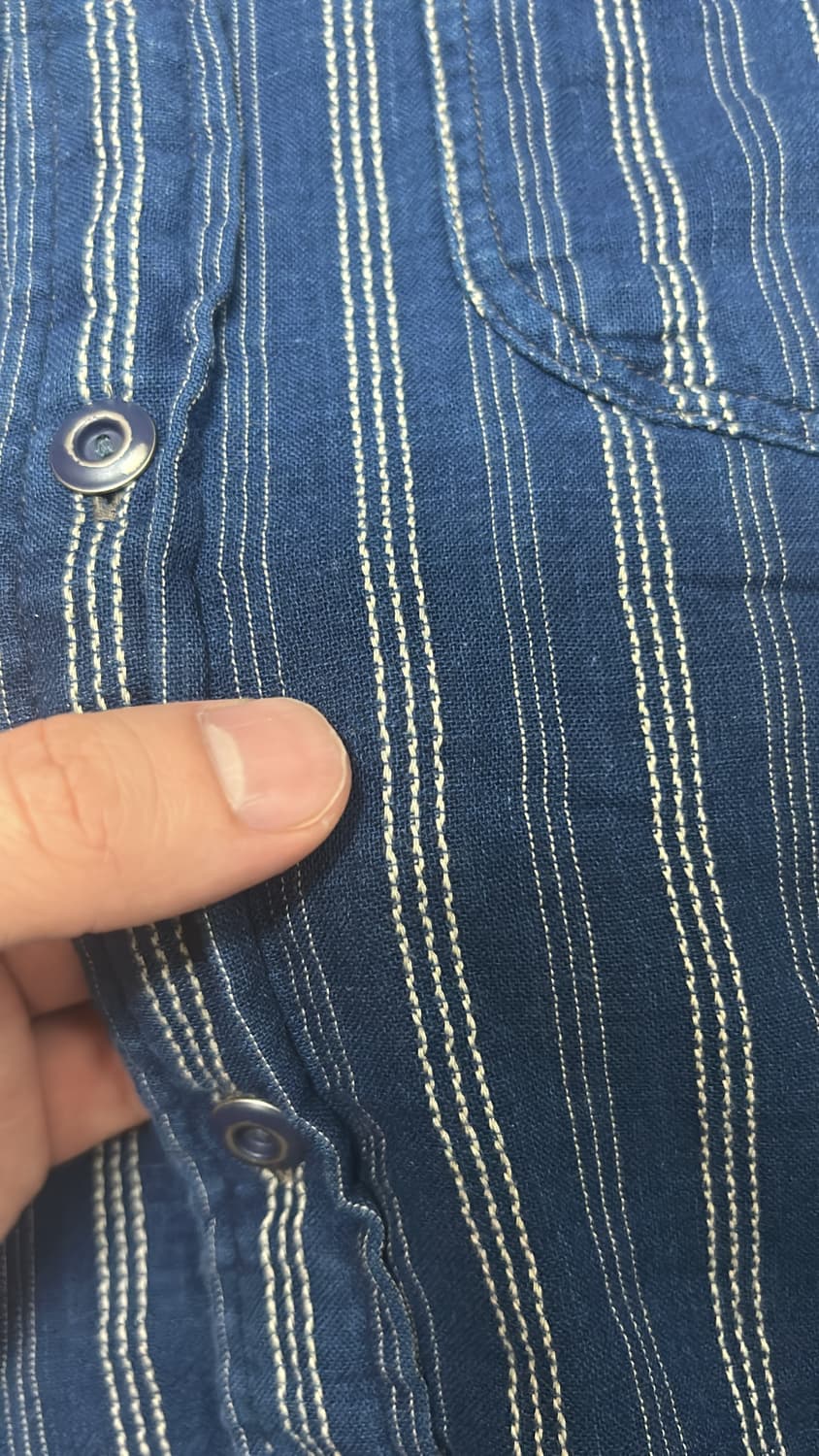 RRL 더블페이스 인디고 스트라이프 워크 셔츠 M 상품이미지3
