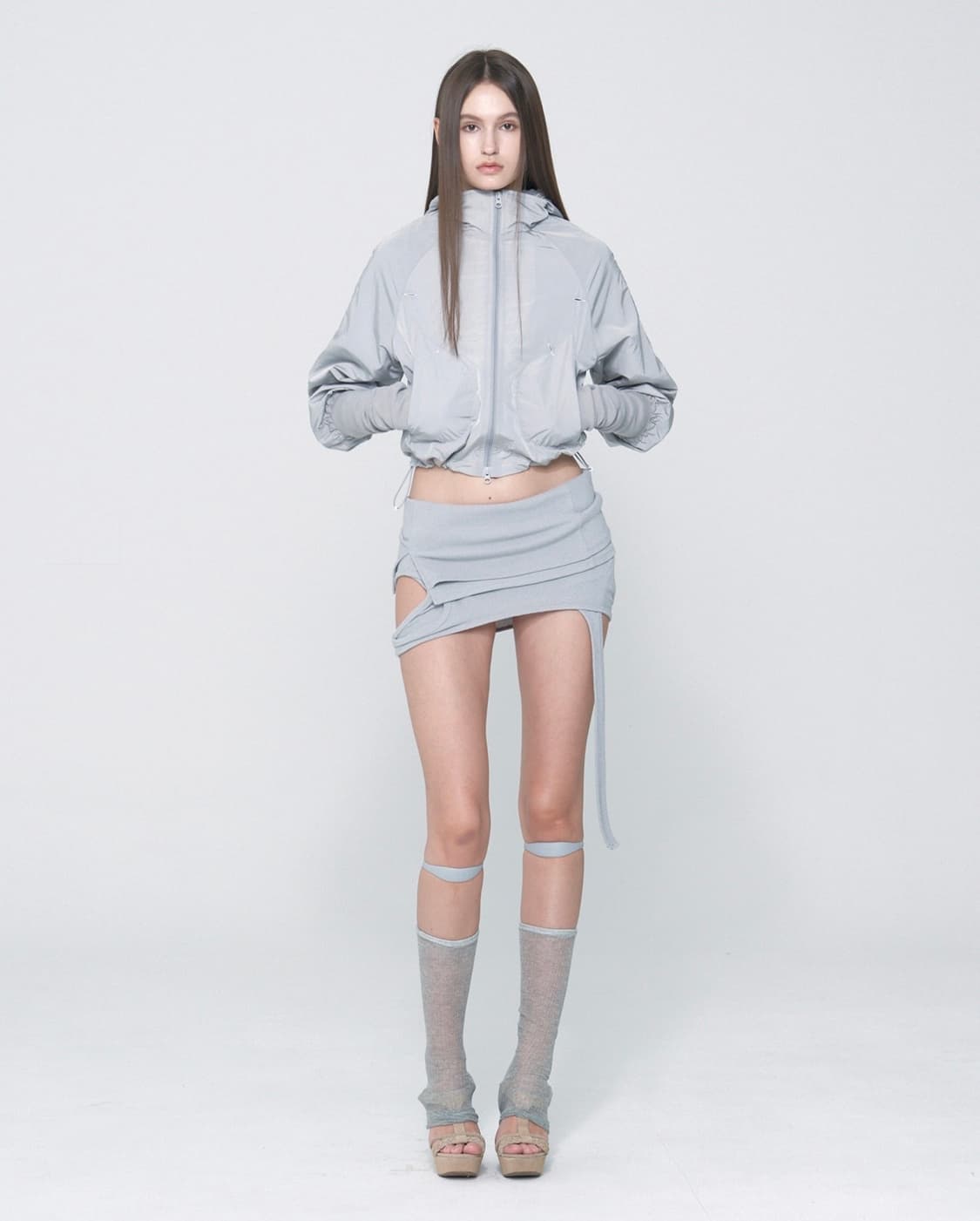 택O새상품)본네 레이어드 스커트 그레이 2사이즈 layered skirt 상품이미지4