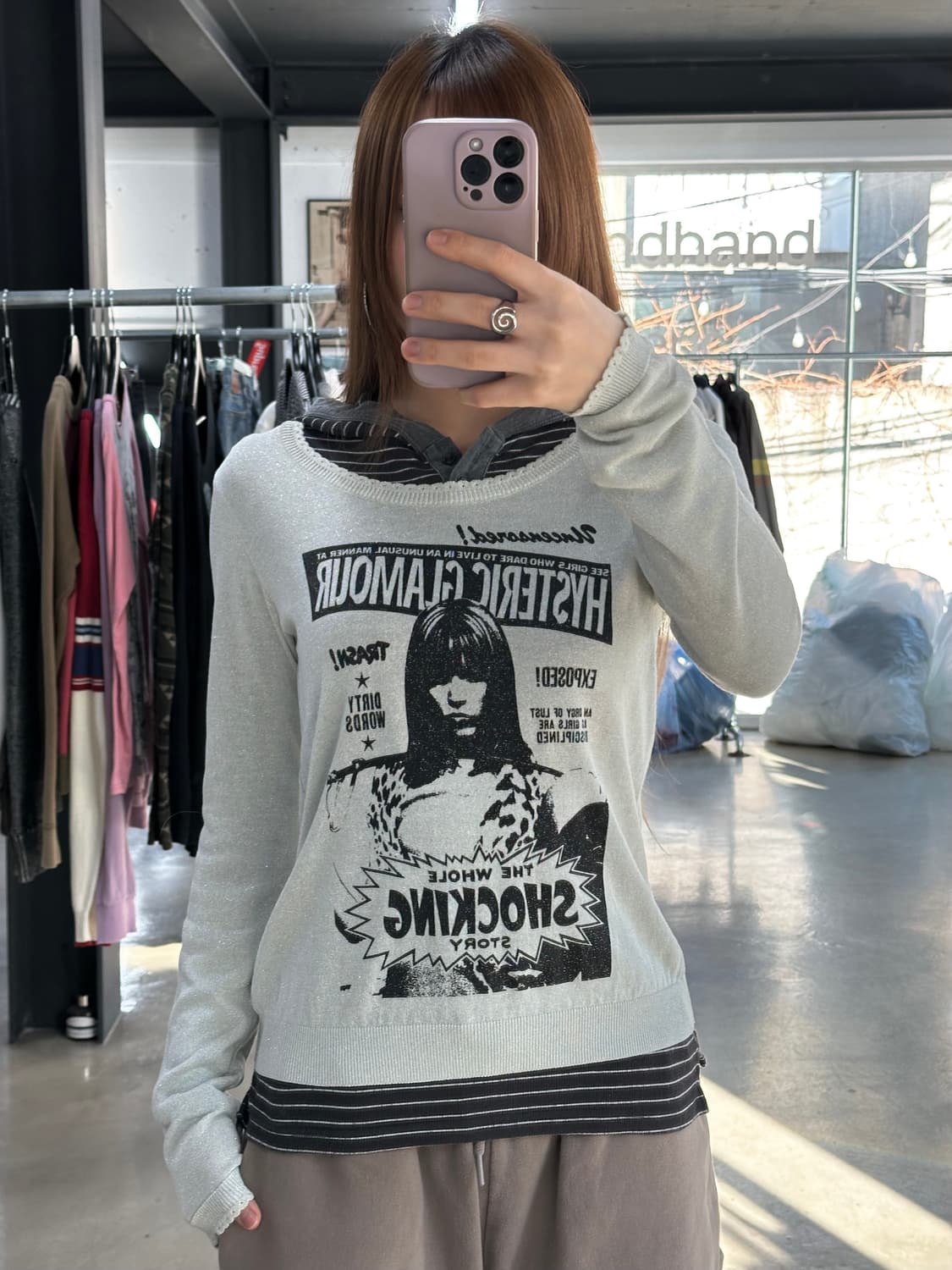 히스테릭글래머 히스걸카툰 글리터 롱슬리브니트 상품이미지1