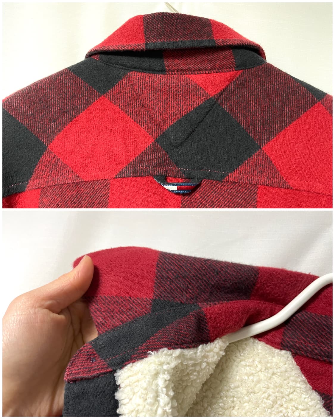 타미진스 남성 루즈핏 뽀글이 안감 셰르파 플란넬 체크 셔츠 자켓 _ 레드 상품이미지7