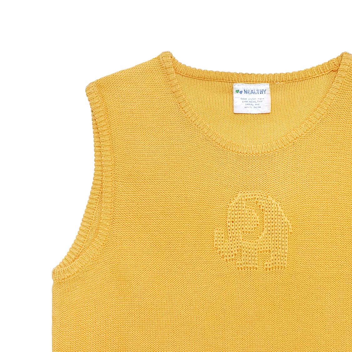 코끼리 니트 조끼 옐로 상품이미지5