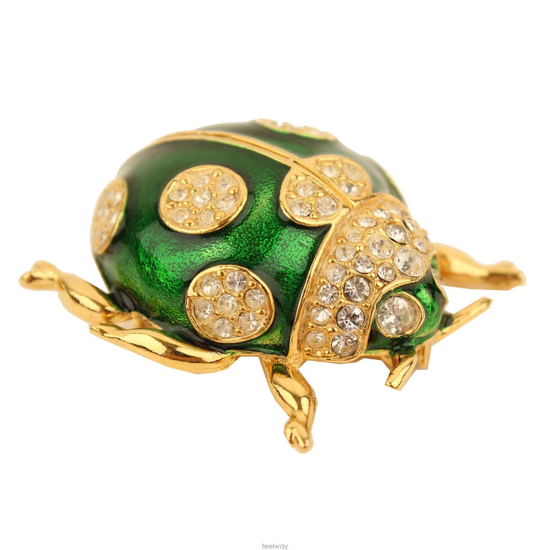 그린&골드 풍뎅이 비즈 브로치 상품이미지2