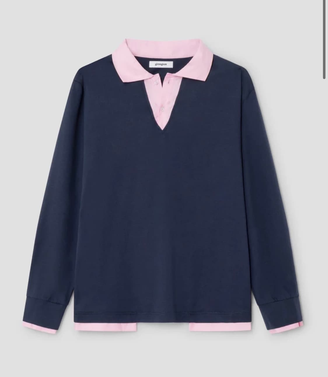 [S] 기마구아스 Luis 레이어드 폴로 셔츠 네이비 핑크 상품이미지3
