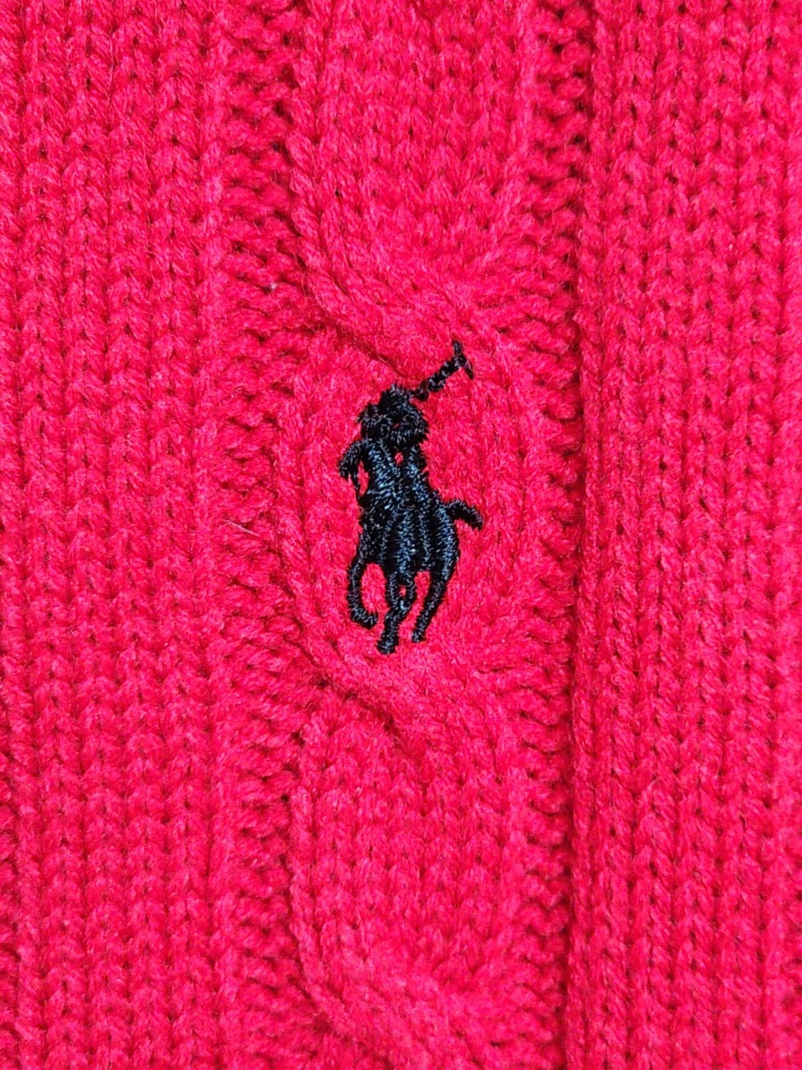 (M) 랄프로렌 폴로 꽈배기 니트 빨강 케이블 스웨터  상품이미지4