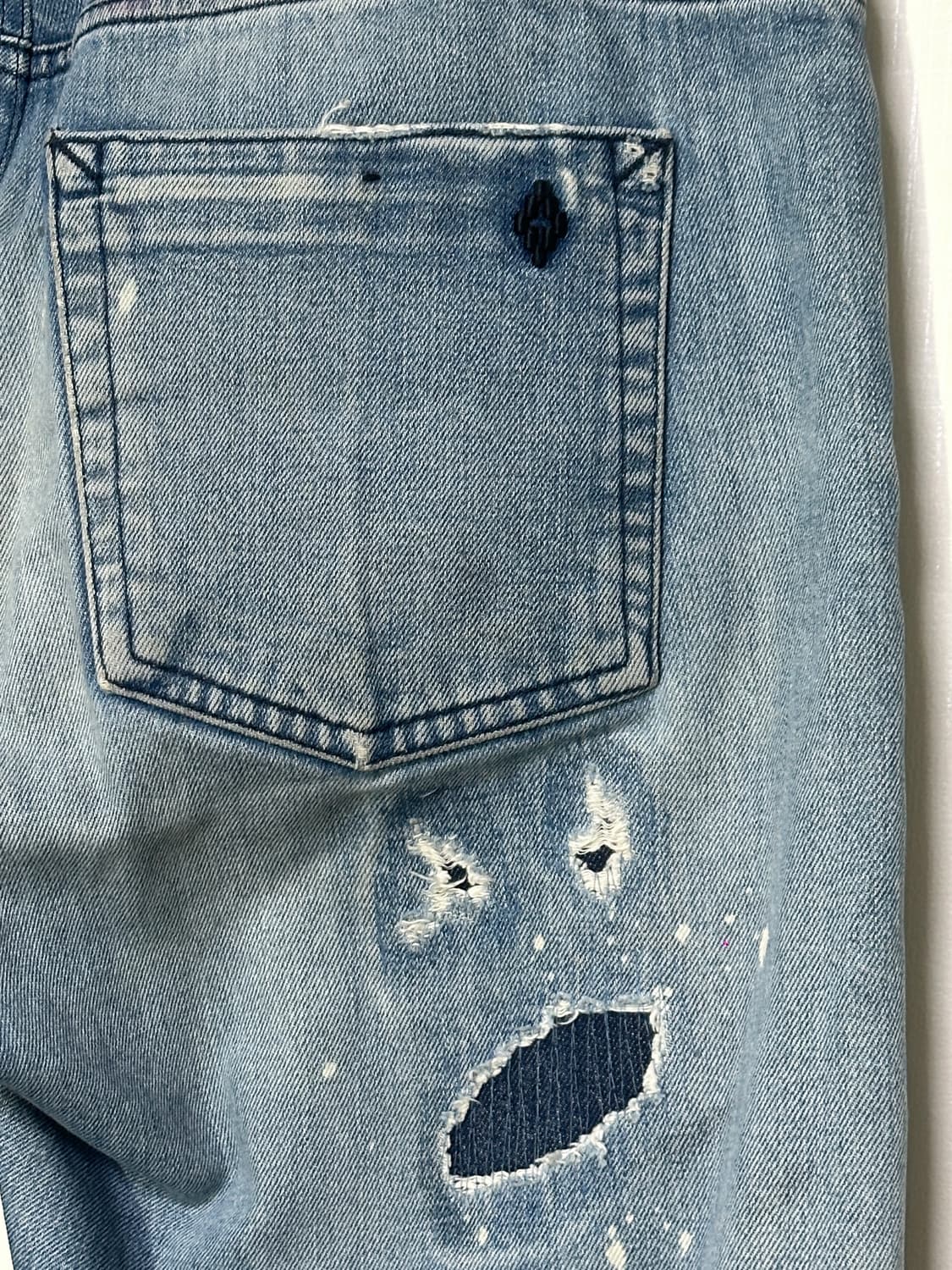 마르셀로 불론 패치워크 워시드 데님팬츠/33" 빈티지데님 상품이미지5