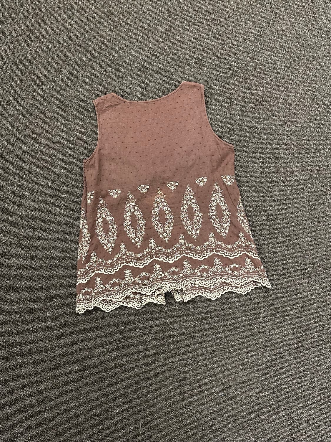 OS)Japanese vintage 여성 리본 레이스 자수 디테일 나시 상품이미지5