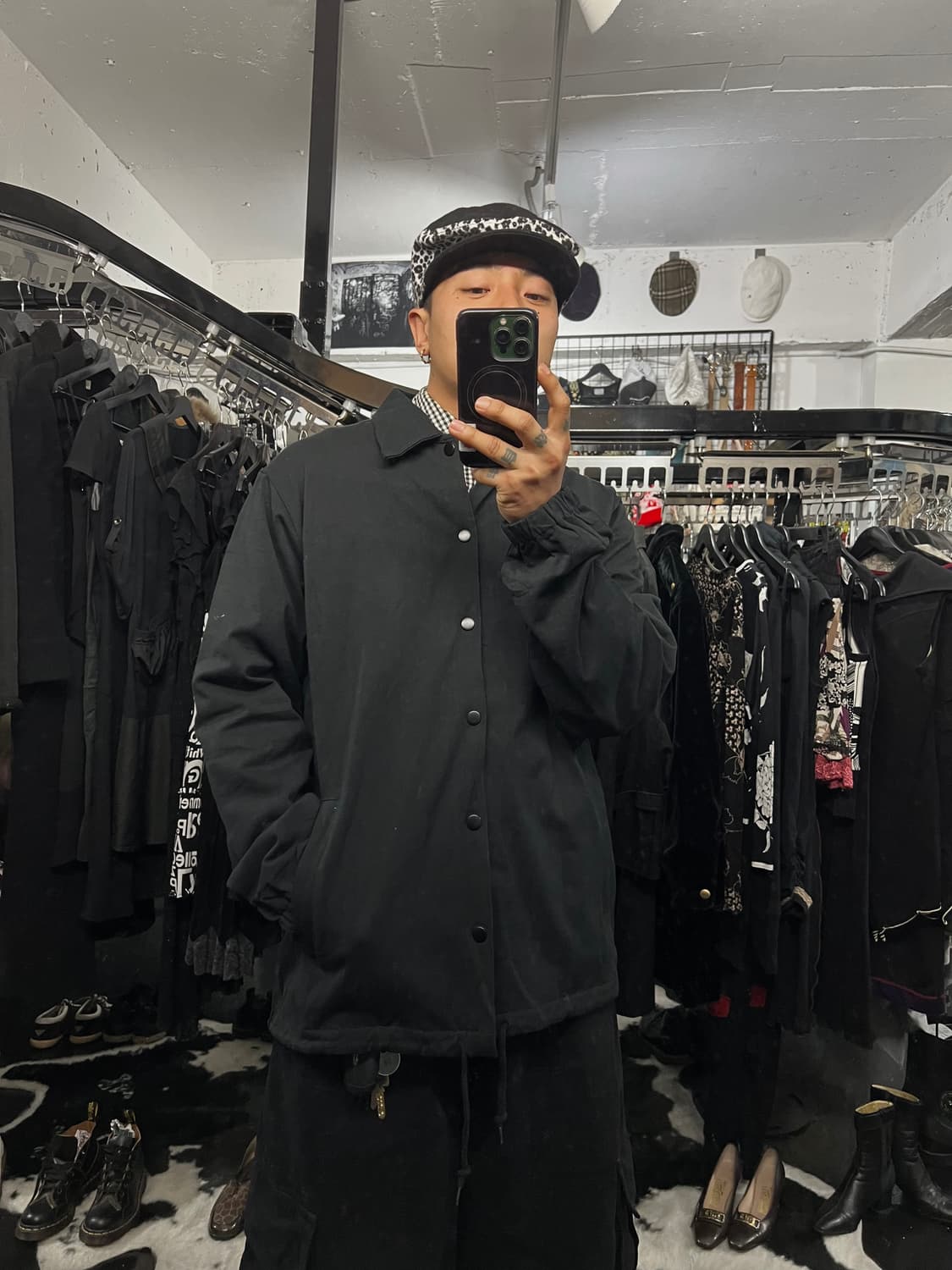 빈티지 패브릭 블랙 코치 자켓 상품이미지1