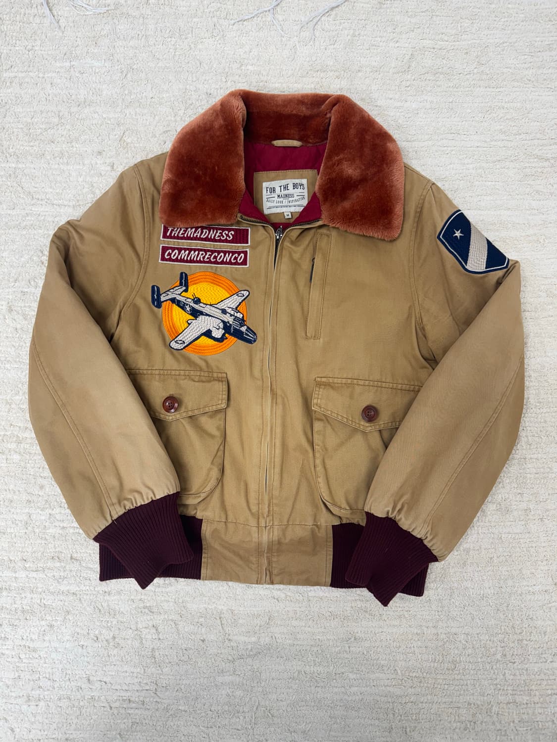 •THE MADNESS 퍼카라 항공자수 밀리터리 자켓  상품이미지1