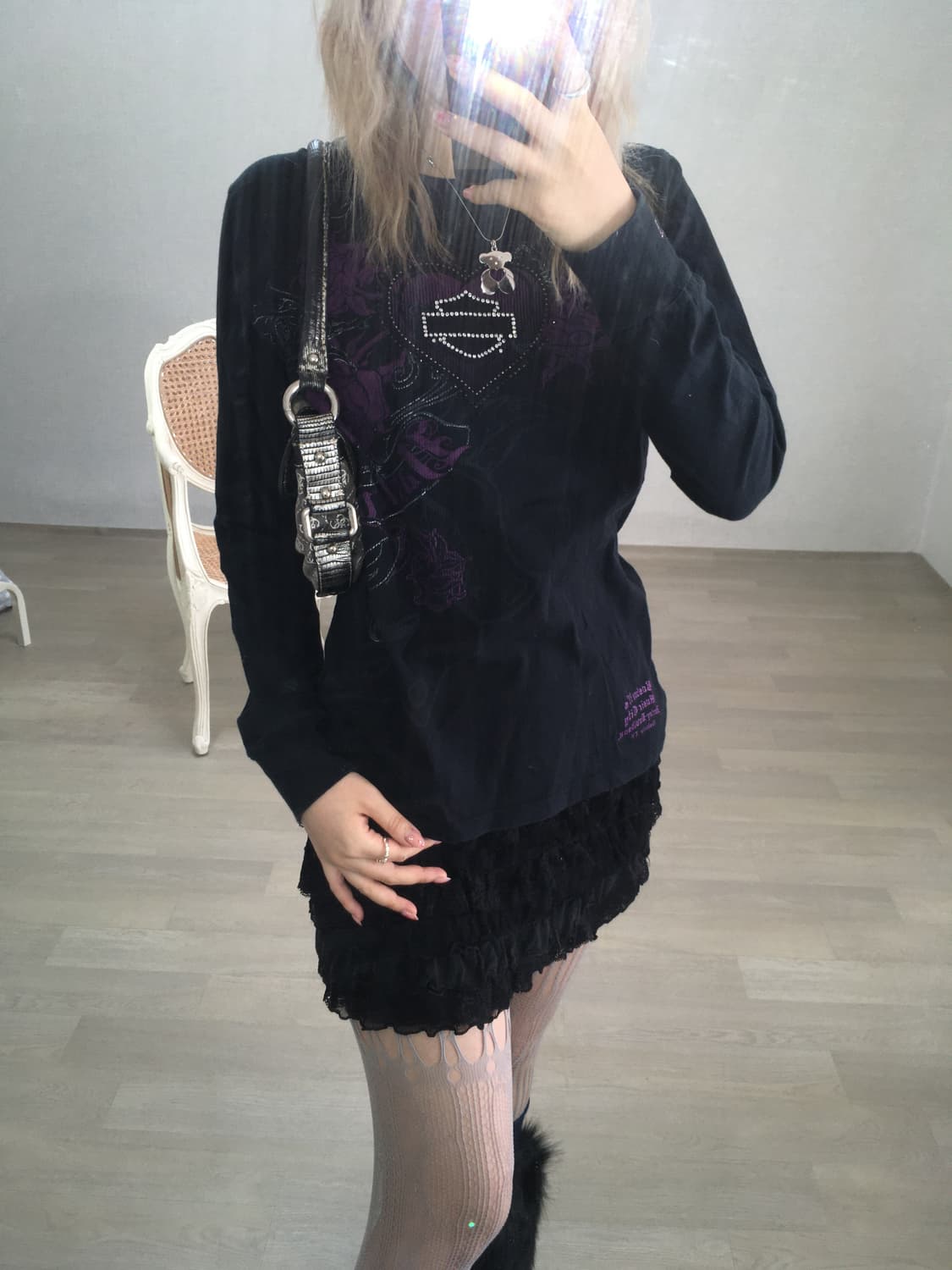 harley davidson y2k purple beads rose t 상품이미지1