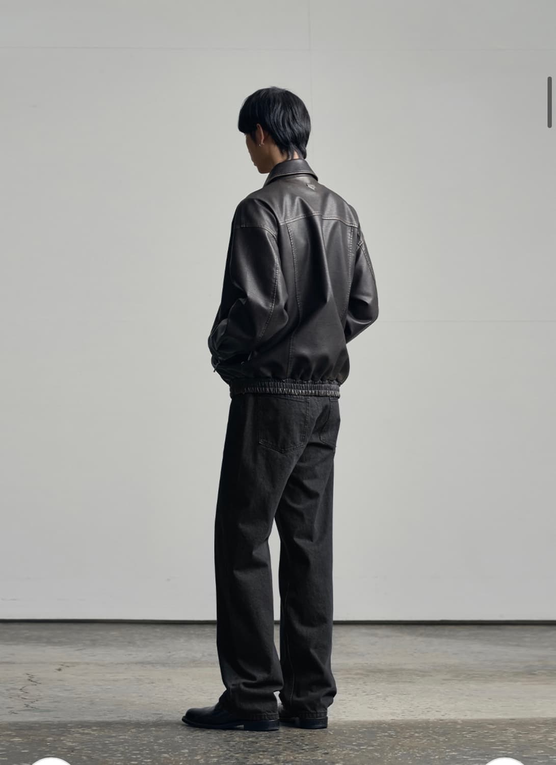 (L) 아워데이즈 세미 와이드 데님 팬츠 [WASHED BLACK] 상품이미지5