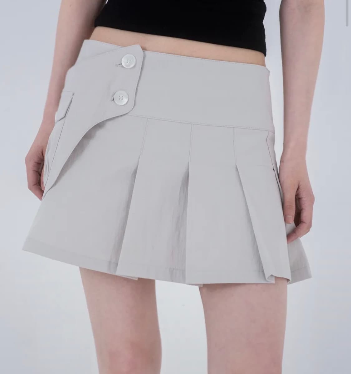미세키서울 포켓 백 미니 스커트 라이트그레이 상품이미지1