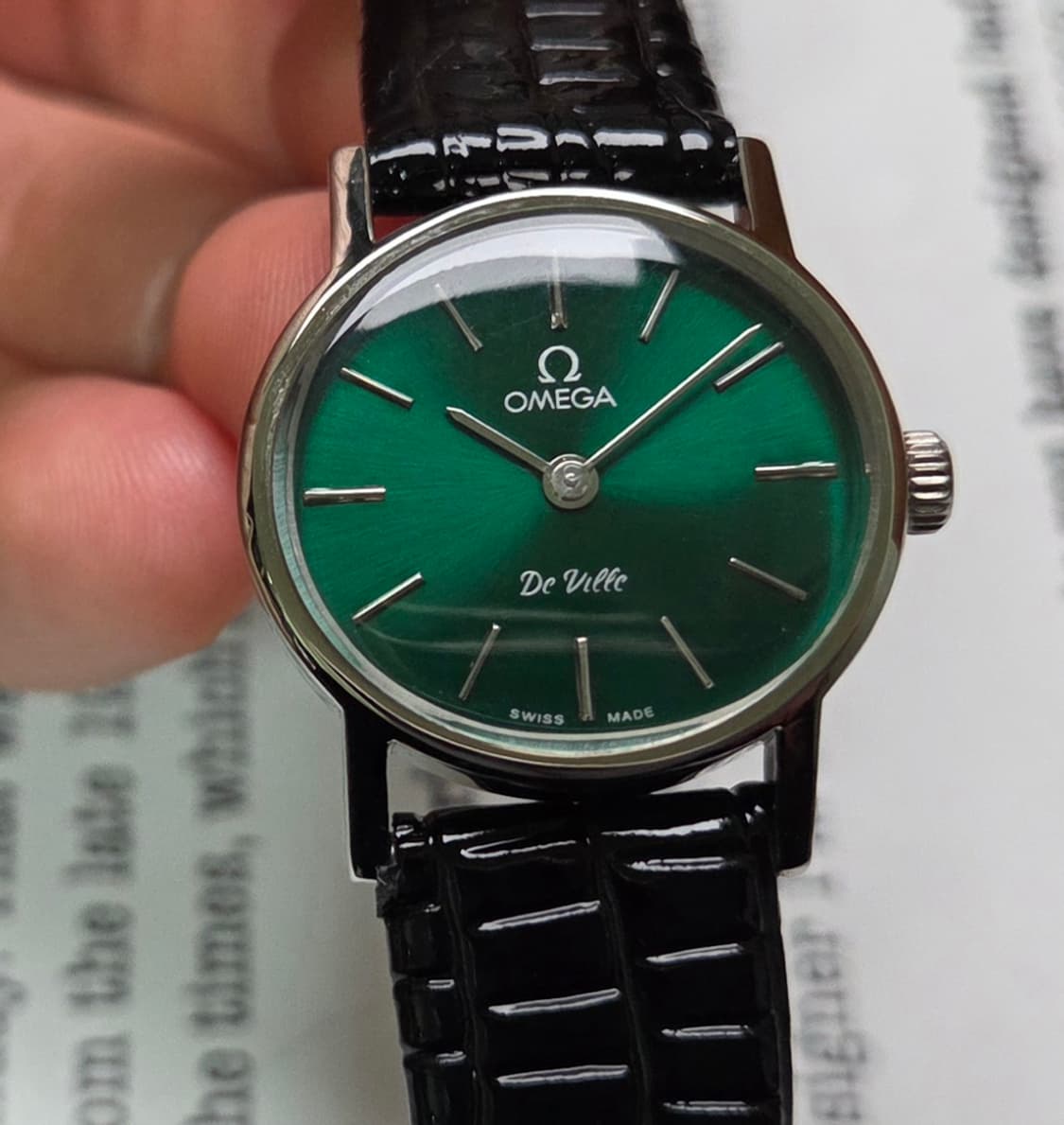 빈티지 오메가 드빌 그린 가로타원형 수동 메커니컬 여성용 상품이미지1