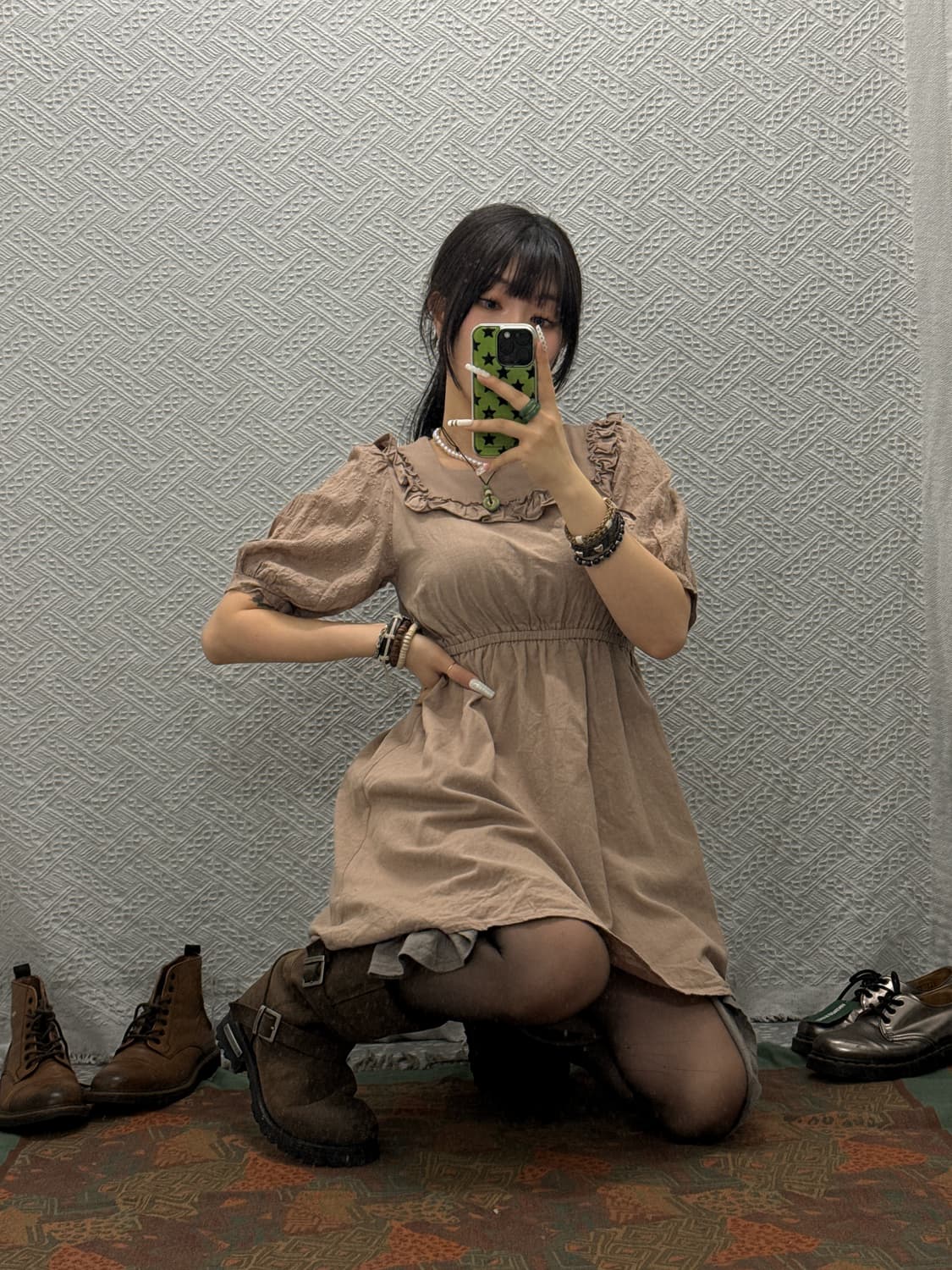 빈티지 모리 프로방스 레이스 퍼프 베이비돌 원피스 K0120 상품이미지1