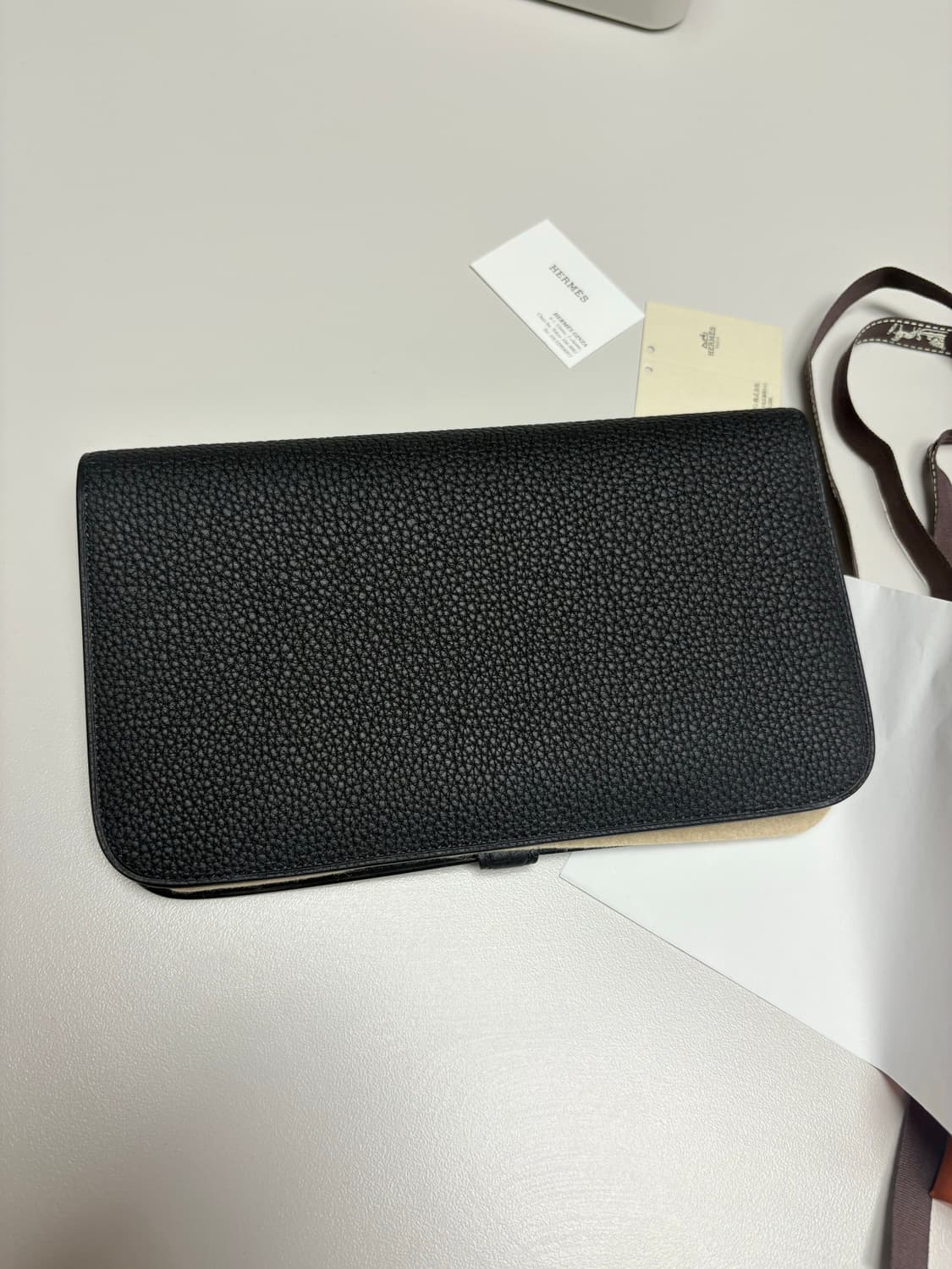 새상품 에르메스 도곤 장지갑 블랙 상품이미지7