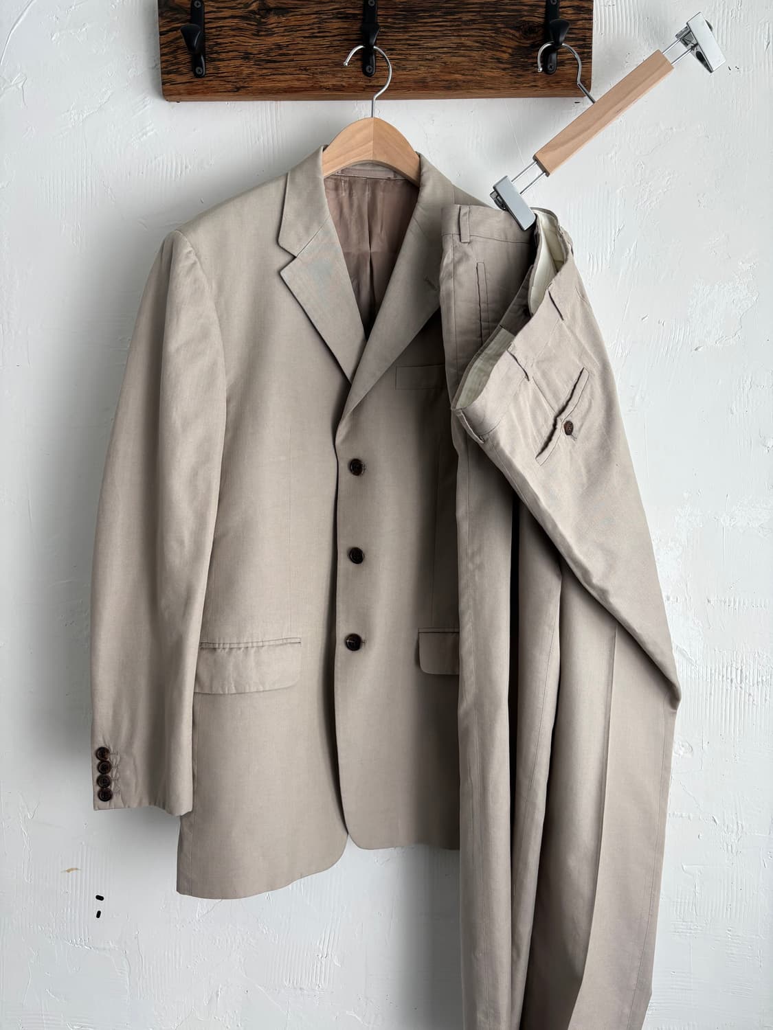 PRADA 프라다 라이트 베이지 싱글 코튼 블레이저 셋업 상품이미지1
