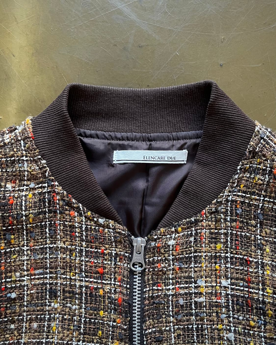 ELENCARE DUE Japan Tweed Bomber Jacket 상품이미지4