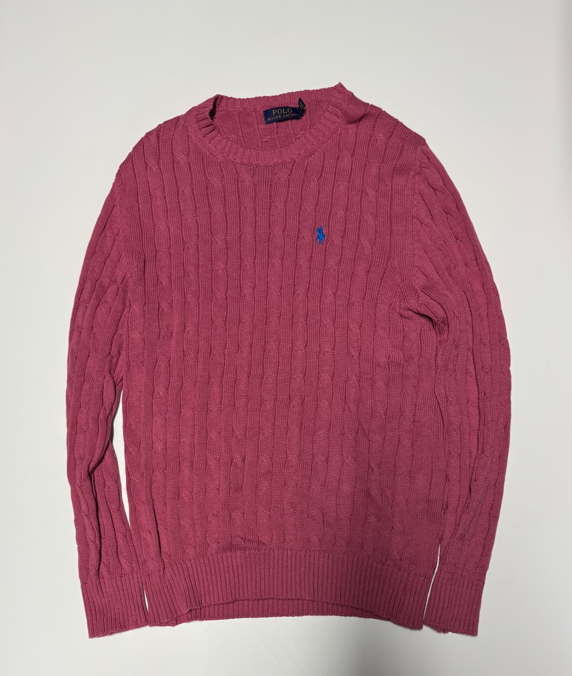 폴로 랄프로렌 신형 케이블 코튼 니트 L 핑크 상품이미지1