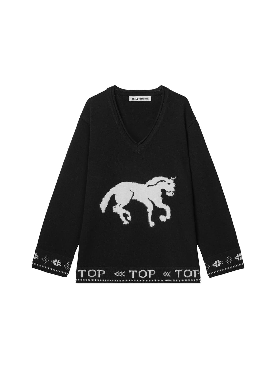 더오픈 프로덕트 홀스 브이넥 니트 상품이미지1