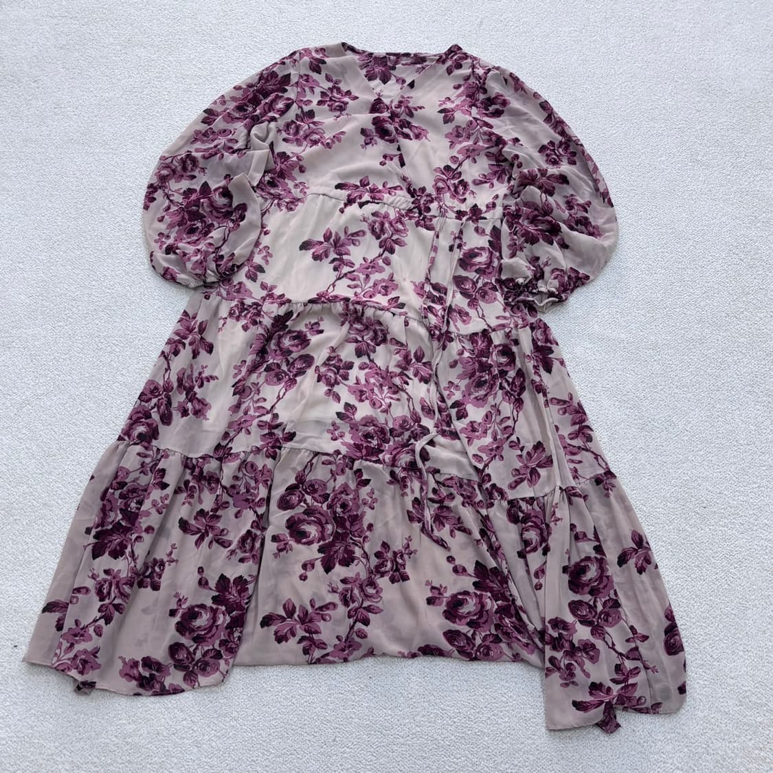 실측확인 빈티지 플로워 원피스 0423E 상품이미지1