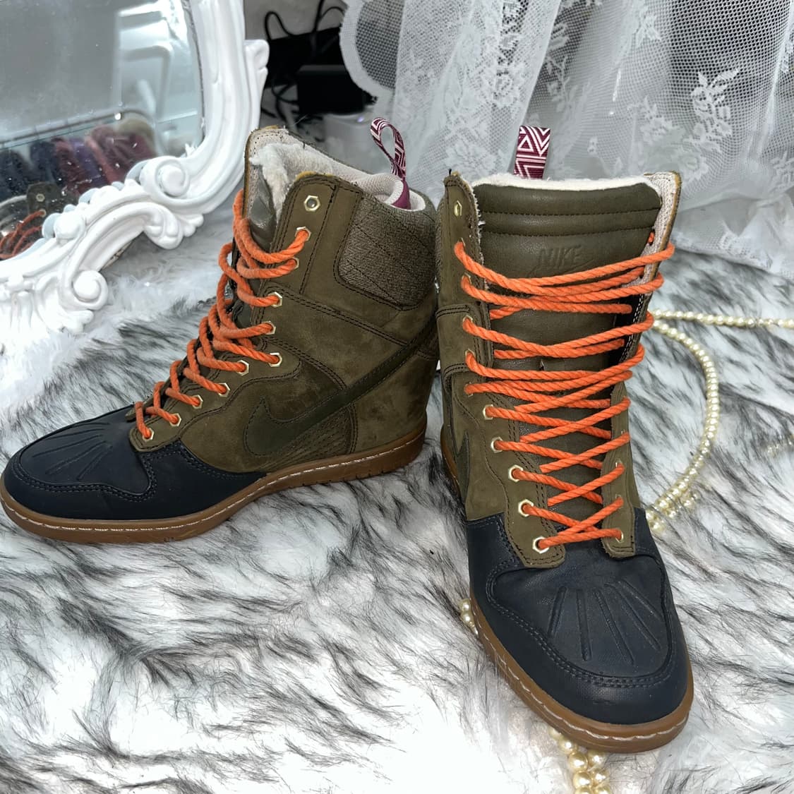 나이키 카키 그런지 하이탑 웨지스니커즈 상품이미지2