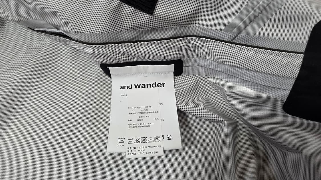 앤드원더 / 2.5L하이커 레인자켓 L size 상품이미지8