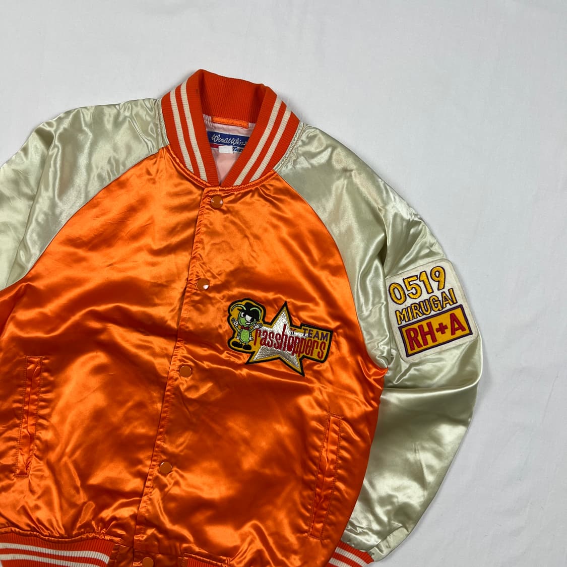 90’s 미즈노 mizuno rasshoppers 팀 사틴자켓  상품이미지2
