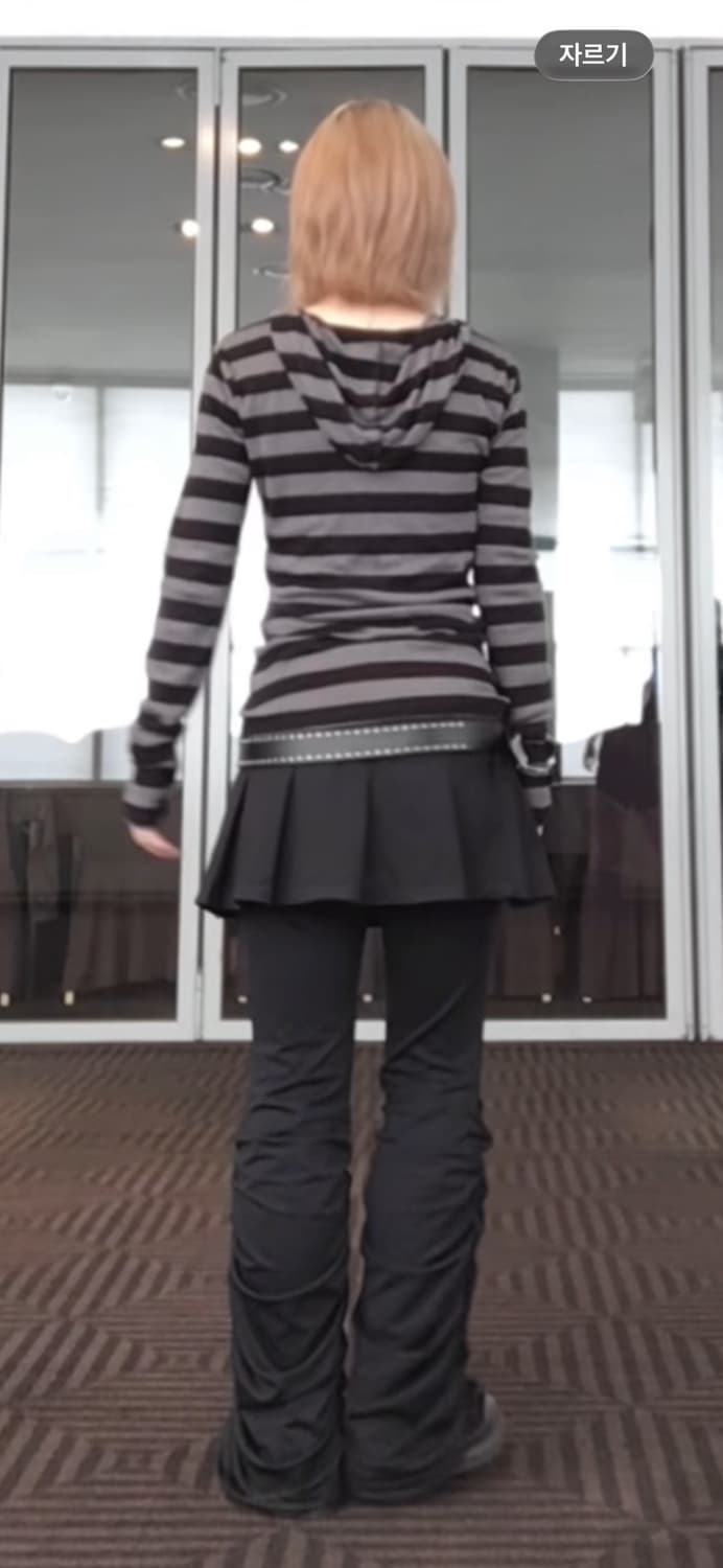 블랙 스트라이프 후드롱슬리브 상품이미지2