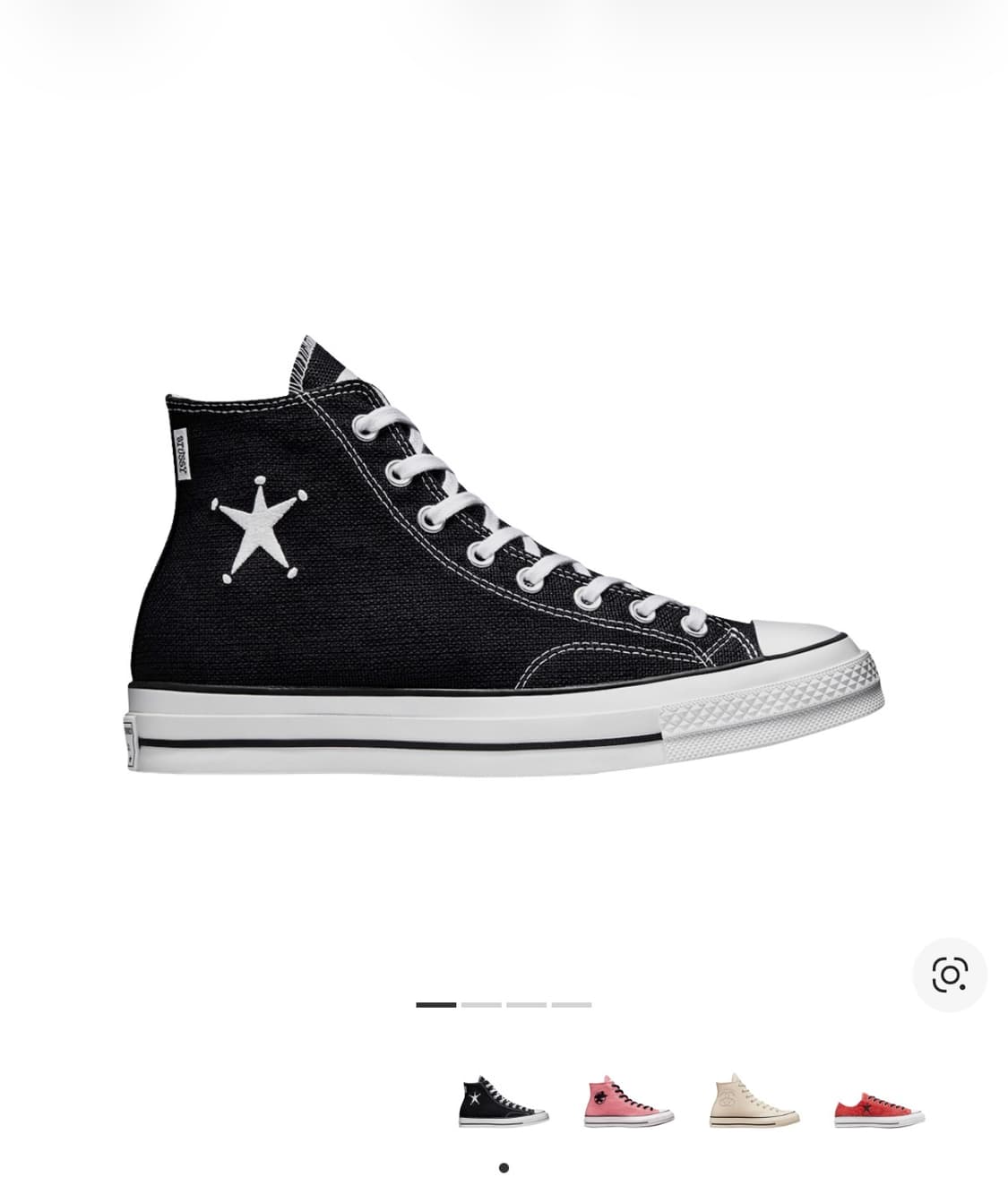 Converse x Stussy Chuck 70 High Black 상품이미지1