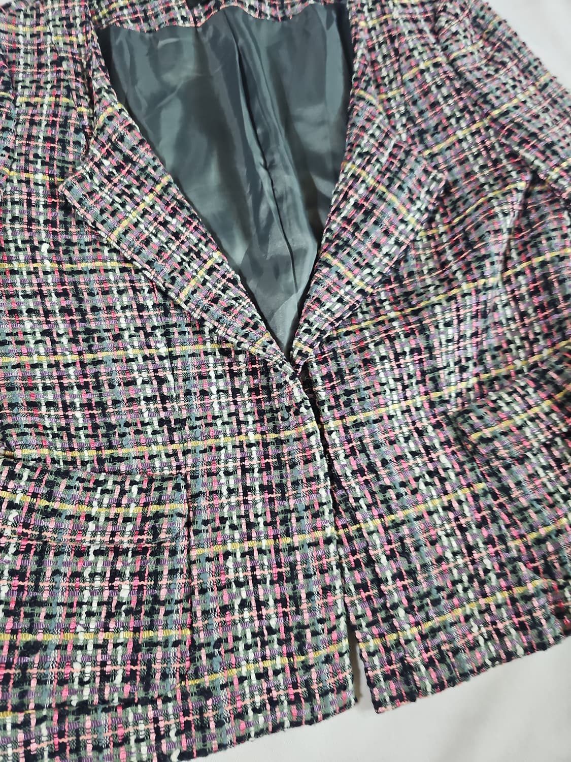 [4] (japan) DKNY 빈티지 7부 소매 트위드 자켓 상품이미지4