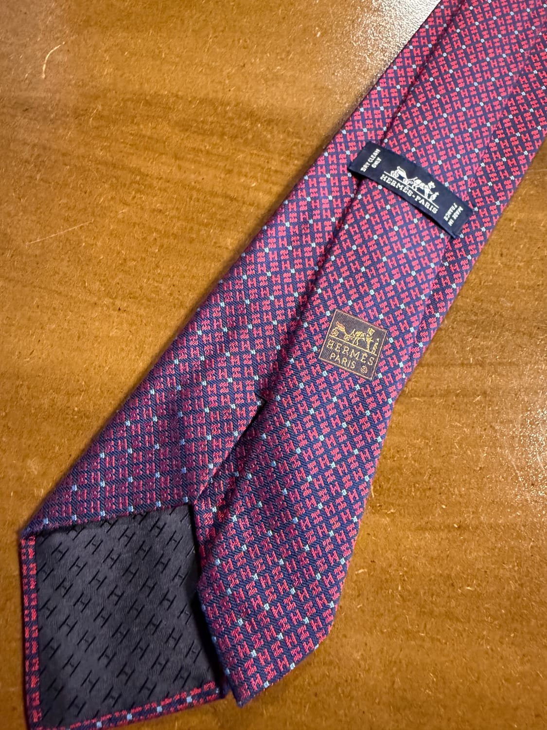 에르메스 H 로고 올오버 패턴 실크 넥타이 상품이미지2
