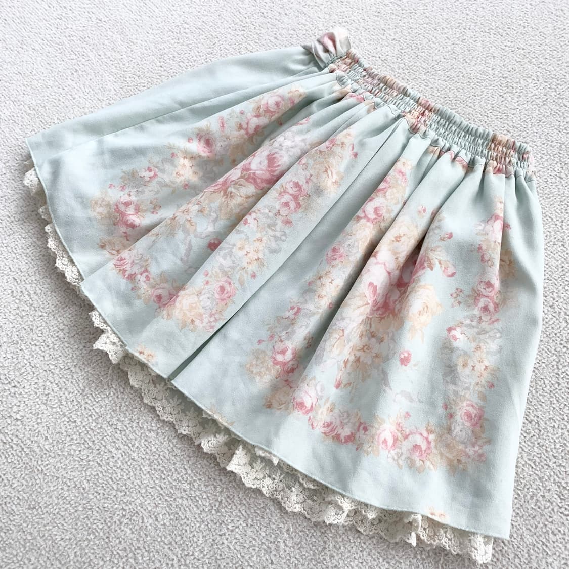 Liz lisa ♥ 수채화민트 엔틱 왕리본 스커트 상품이미지4