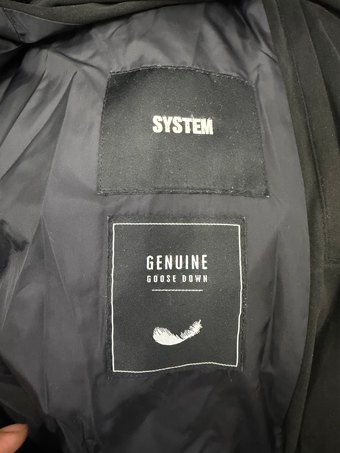 정품) 시스템옴므 한섬 블랙 봄버 구스패딩 자켓 95 상품이미지6