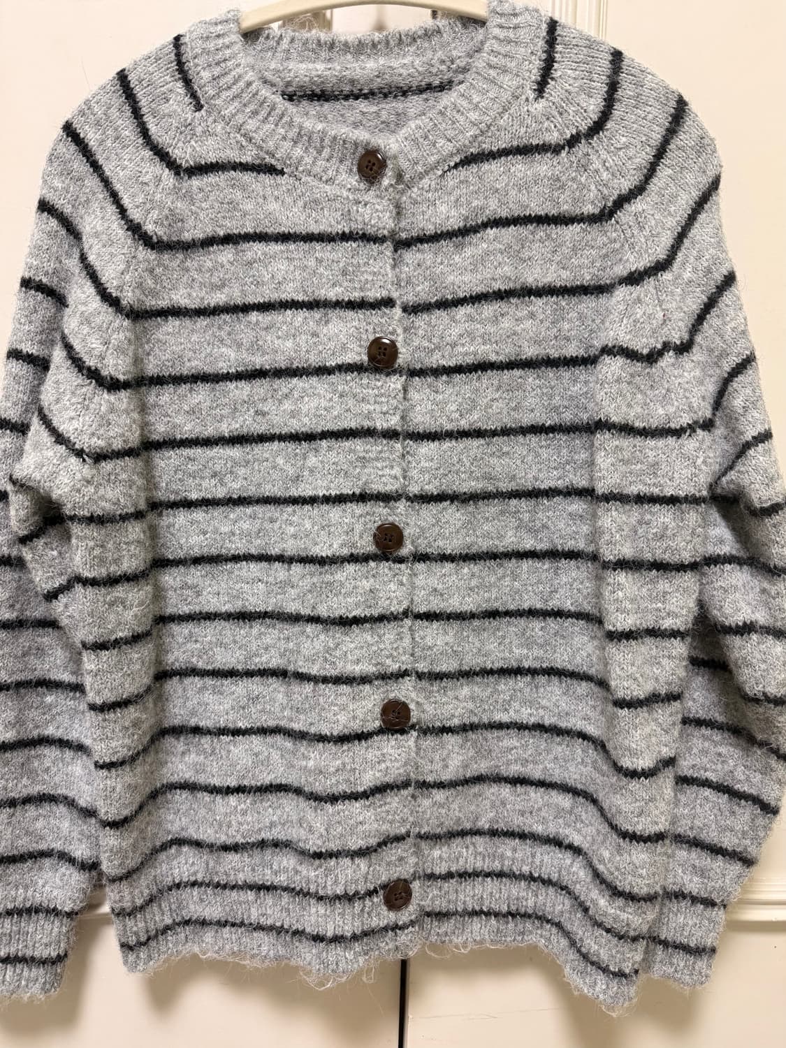 빈티지 미코 가디건 스트라이프 그레이 상품이미지1