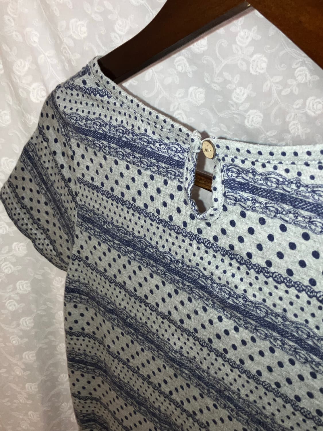 💌 Vintage dot lace point tee. 상품이미지2
