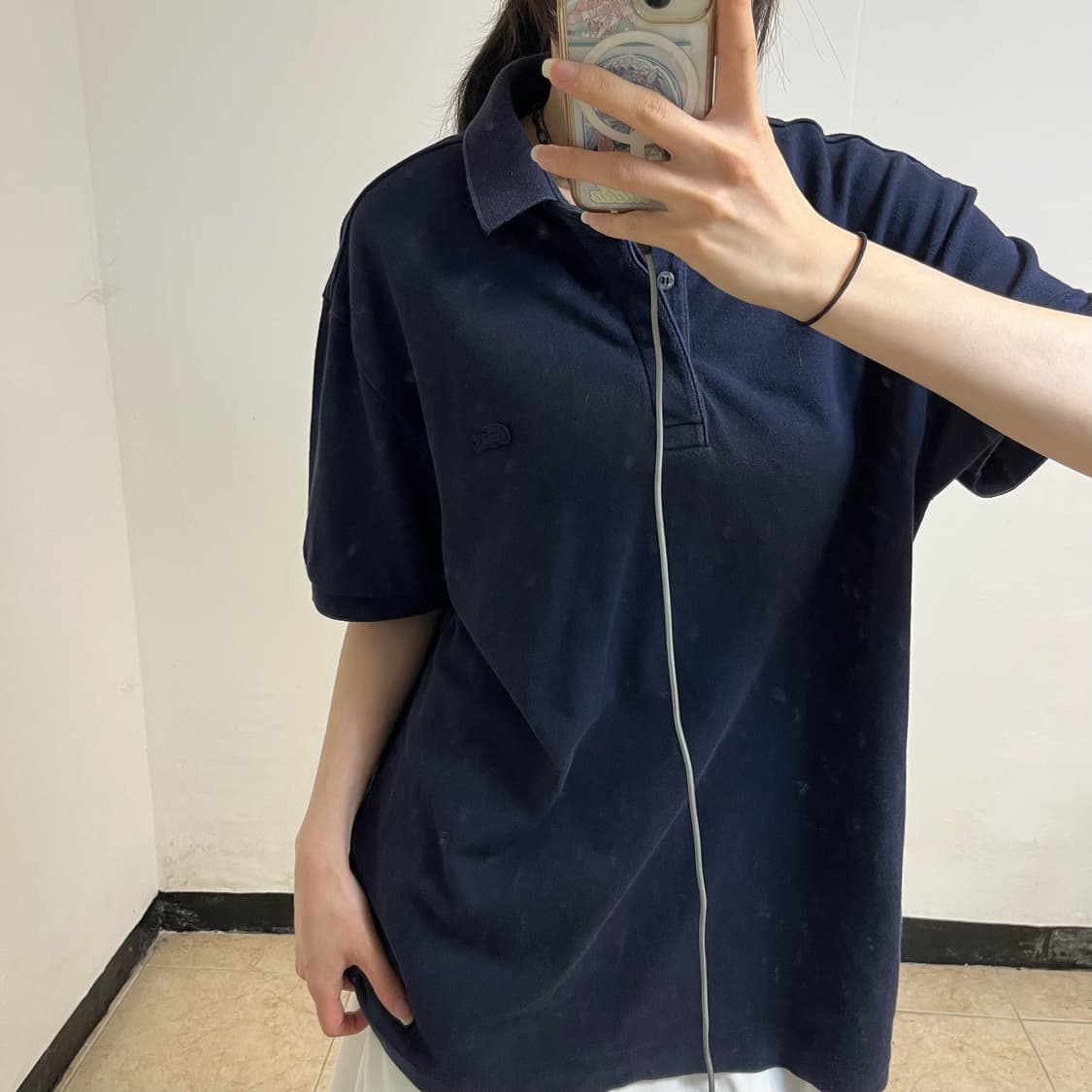 Lacoste navy collar t-shirt 상품이미지3