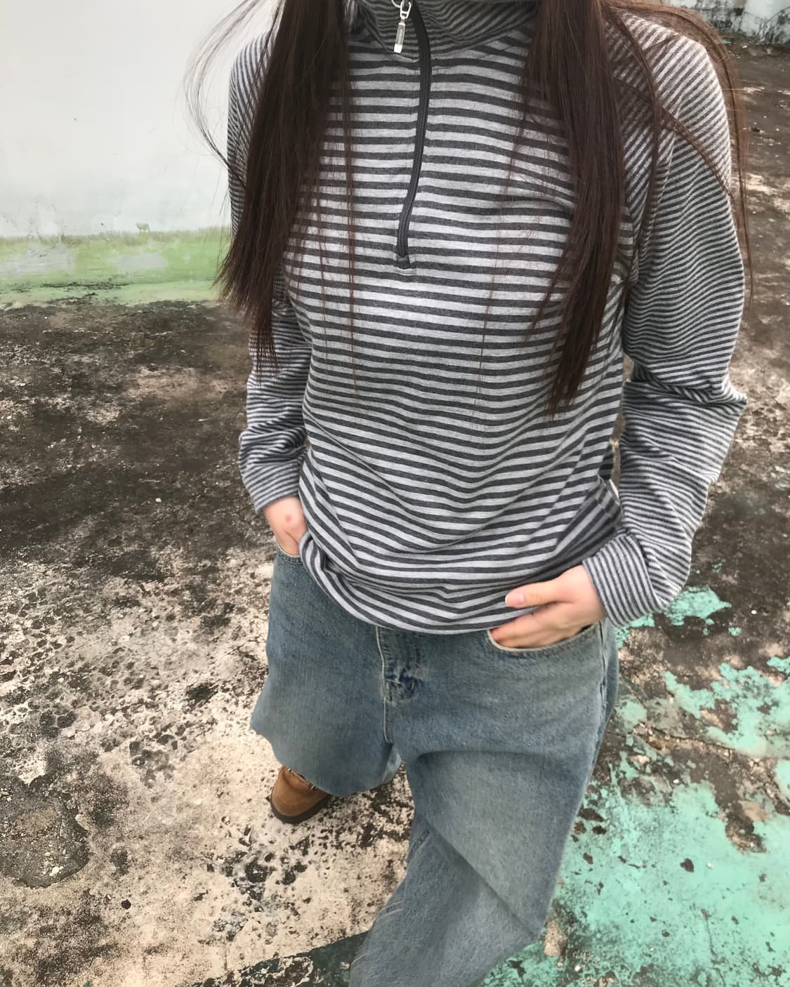 그레이 스프라이트 하프집업  상품이미지1