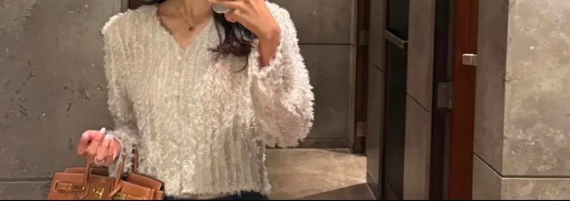 더모노 시스루 날개 가디건 베이지  상품이미지2