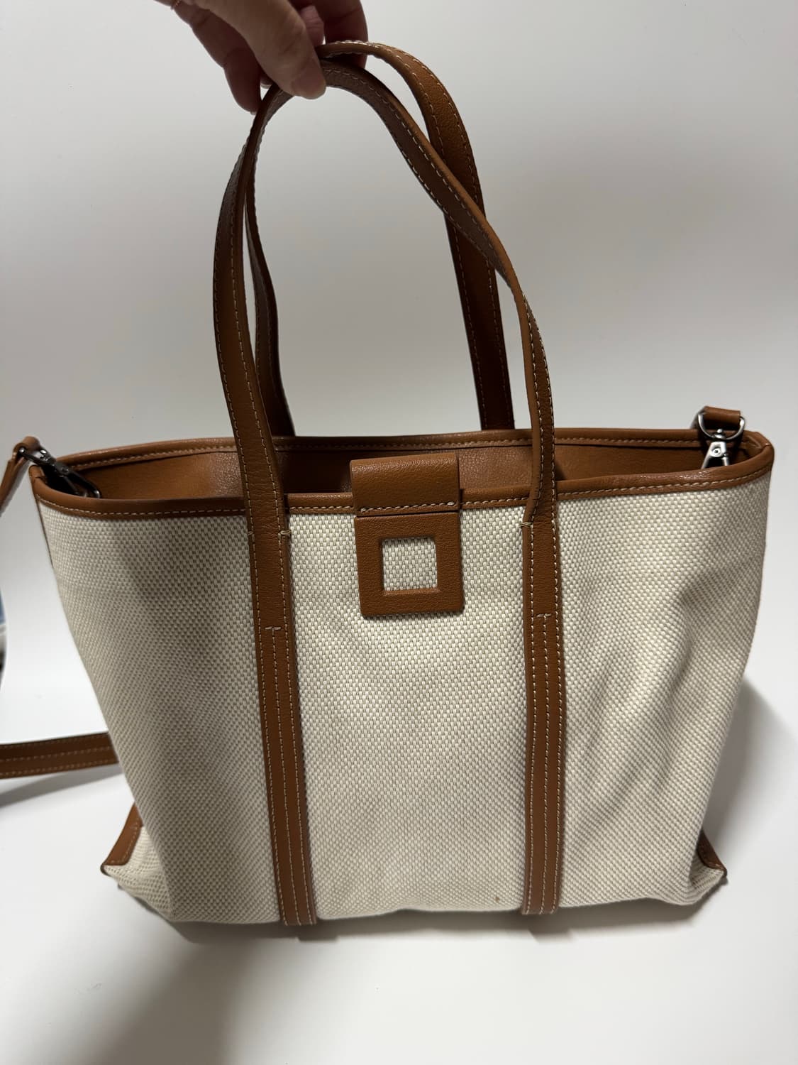 루즈앤라운지 아이보리 캔버스 토트백 상품이미지1