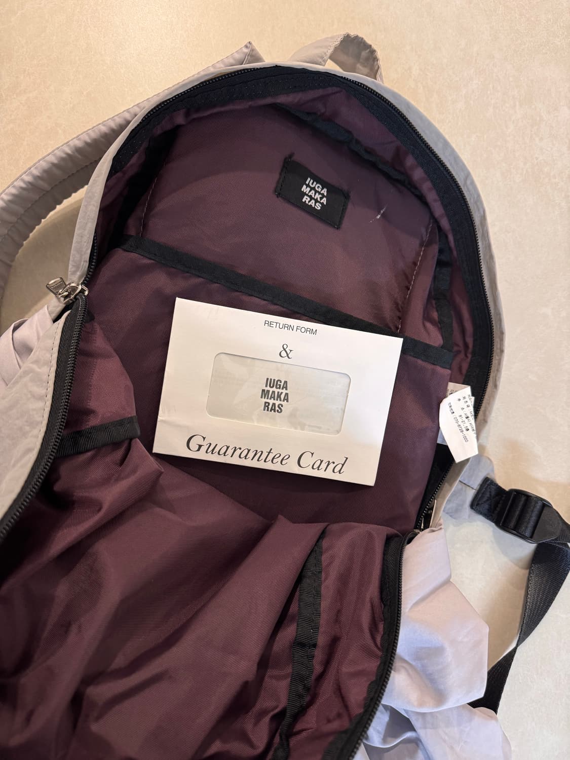 이우가마카라스 리본 백팩 그레이 상품이미지2